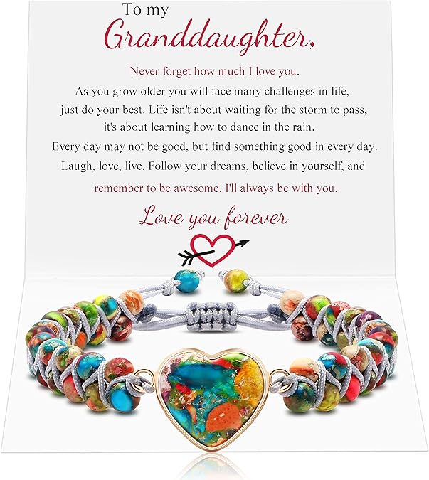 Handmade Beaded Bracelets for Women, Gifts for Women, Jasper Heart Bracelet