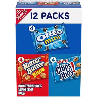 Nabisco Cookie Variety Pack OREO Mini, Nutter Butter Bites, CHIPS AHOY! Mini, 12 Snack Packs