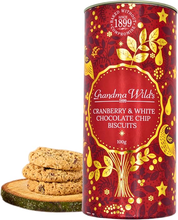 Biscuits Gift Set With Assorted Traditionally Made Chocolate Christmas Biscuits - Stocking Fillers | Christmas Eve Box Fillers For Men, Women Kids - Festive Cranberry And White Chocolate Chip