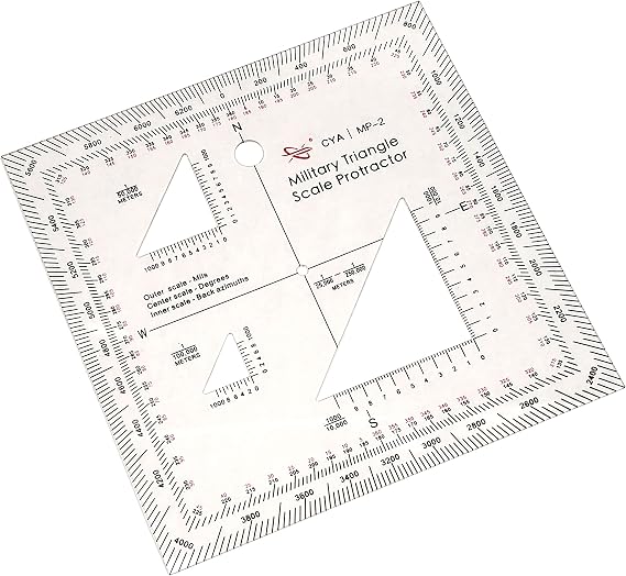 Military Map Protractor (GTA 5-2-12) - Coordinate Scale for Map Reading and Navigation