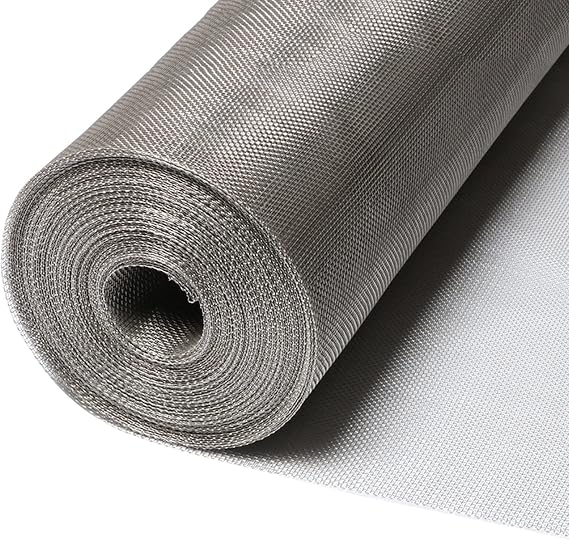 Stainless Steel Woven Wire Mesh, 304 Stainless Steel Woven Wire, 10 Mesh - 2mm Hole, Metal Woven Mesh, Rodent Control, Garden Insect Screen, Never Rust