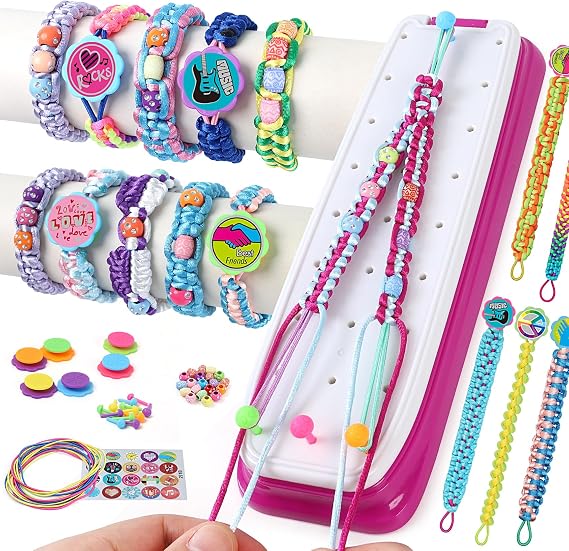 IQKidz Friendship Bracelet Making Kit - Make Bracelets Craft Toys for Girls Age 8-12 yrs, Cool Birthday Gifts for 6 7 9 10 11 Years Old Kids, Christmas Gift Set
