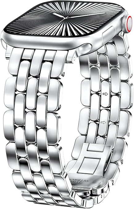 TOYOUTHS Designer Vintage Luxury Bracelet for Apple Watch Band Women 42/40/41/38/44/45/46/49mm, Stainless Steel Dressy Elegant Noble Metal Strap for iWatch Series 11 10 9 8 7 6 5 4 SE/Ultra 3 2 1