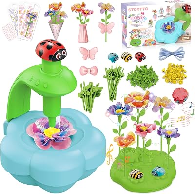 stoytto Tempoak DIY Fabric Flower Bouquets Toys - Flowers Market Toy, Build Your Flower Bouquet, Arts and Craft Kits for Kids Ages 14