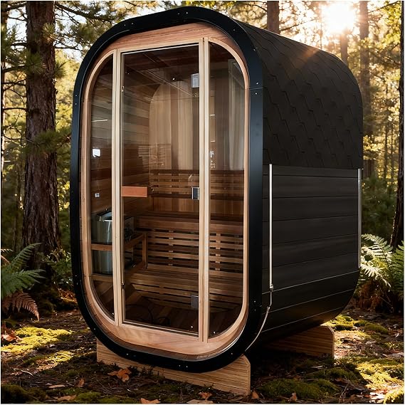 2 Person Cedar Outdoor Cube Steam Sauna with 4.5KW Sauna Heater