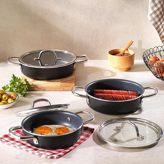 Schafer Everyday 3 lü Sahan Seti 6 Parça-Antrasit