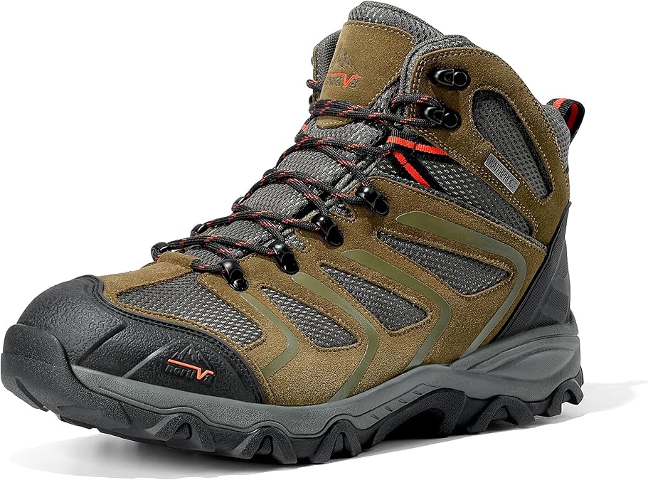 NORTIV 8 Men's Ankle High Waterproof Hiking Boots | Outdoor Lightweight Hiking Boots for Camping, Trekking and Mountaineering