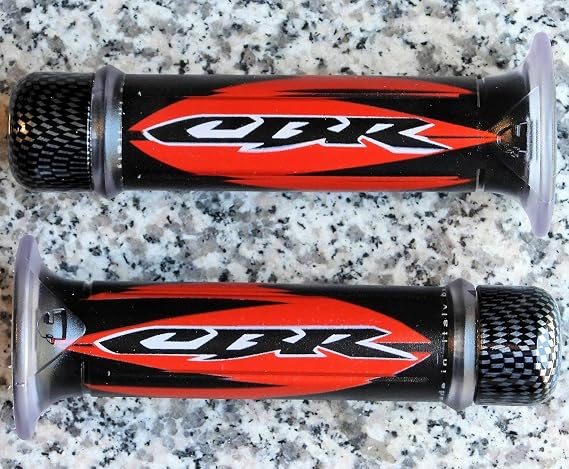 i5 Red Logo Gel Hand Grips & Carbon Bar Ends Compatible with Honda CBR600RR CBR929RR CBR954RR CBR1000RR CBR1100 CBR600 CBR 600 F3 F4 F4i 600RR 900 929 954 1000 RR 1000RR