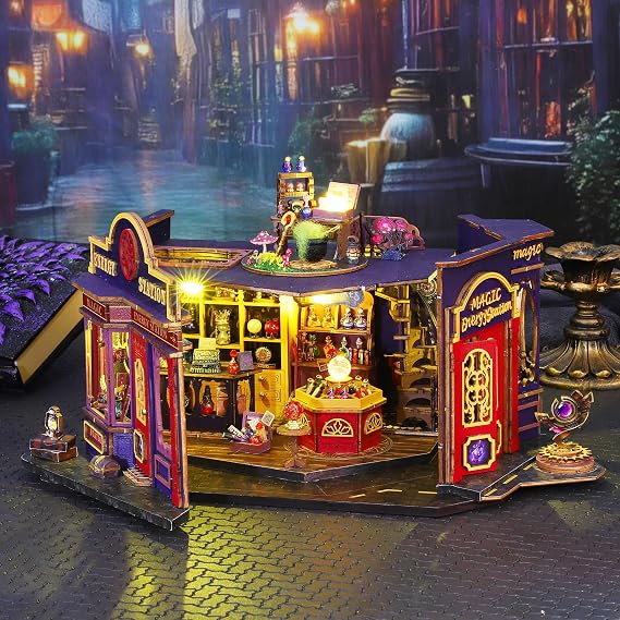 CUTEROOM Miniature House Kits for Adults, Mini Doll House Building Kit, DIY Craft Kits Creative Room Tiny House for Decoration-Energy Station