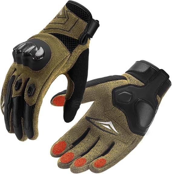 ROCKBROS Motorcycle Gloves with Touchscreen & Dual-Layer Carbon Fiber Armor
