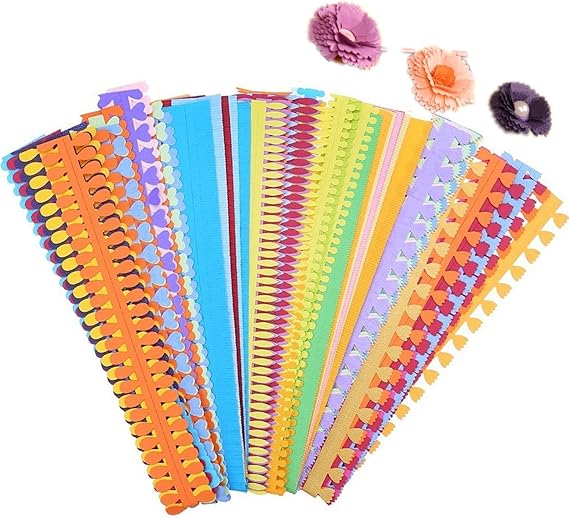 ODETOJOY Flower Quilling Paper Strips Craft Make Paper Flowers Kit for Scrapbooking-(40PCS, 8 Patterns) with Embossing Ball Stylus Tool (8 Pattern Flower)