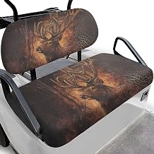 Suobstales Deer Cross Camo Print 2PCS Golf Cart Seat Covers Kit, Front and Rear Seat Covers Fits Club Car Precedent Original Regular Seat Cushion, Club Car Seat Covers Accessories, No Staples