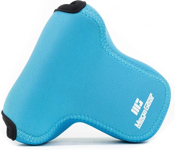 MegaGear MG741 Panasonic Lumix DMC-GX85, DMC-GX80 (14-140mm) Ultra Light Neoprene Camera Case - Blue, PU Leather