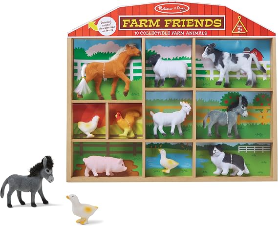 Melissa & Doug Farm Friends Collectible Toy Animal Figures (10 pcs)