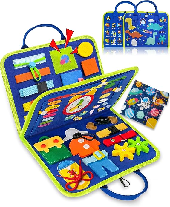 Exorany Busy Board Montessori Toys for Toddler Boy Birthday Gift Busy Book