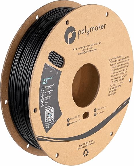 Polymaker High Strength PLA Filament for 3D Printers PolyMax PLA 1.75mm Black