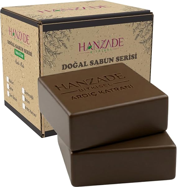 Hanzade Bitkisel Ardıç Katranı Sabunu Katranlı Sabun 2 Kalıp El Yapımı Doğal Geleneksel Hatay Sabunu Kendi Kutusunda