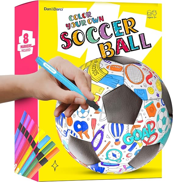 Soccer Ball Coloring Kit for Kids - Soccer Gifts for Girls & Boys Ages 4-8