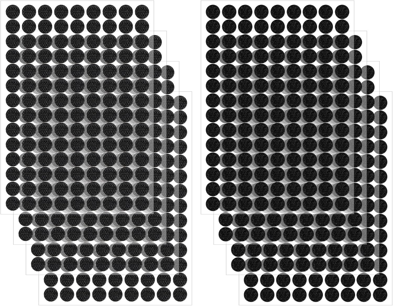 Self Adhesive Dots, 1008Pcs504 Pair Set 0.39 Inch  10mm Diameter Hook and Loop Self Adhesive Dots Tape, Nylon Strong Adhesive Back Dots for Arts and Crafts School Office HomeBlack