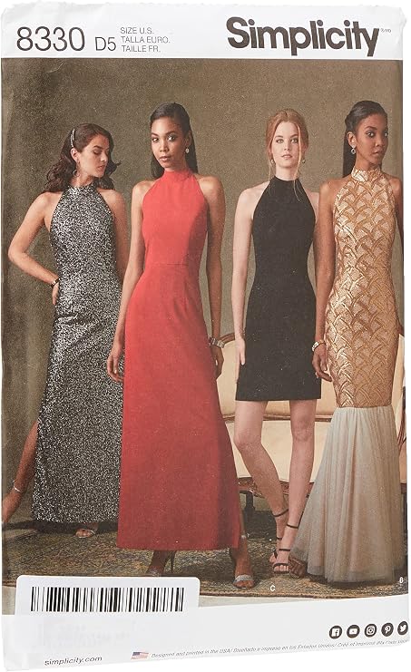 Simplicity Women's Open Back, Mermaid Style, and Little Black Dress Sewing Patterns, Sizes 4-12