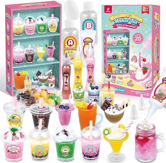 ColoPlay 20PCS Miniature Drink Marker Kit, Miniature Food Toys