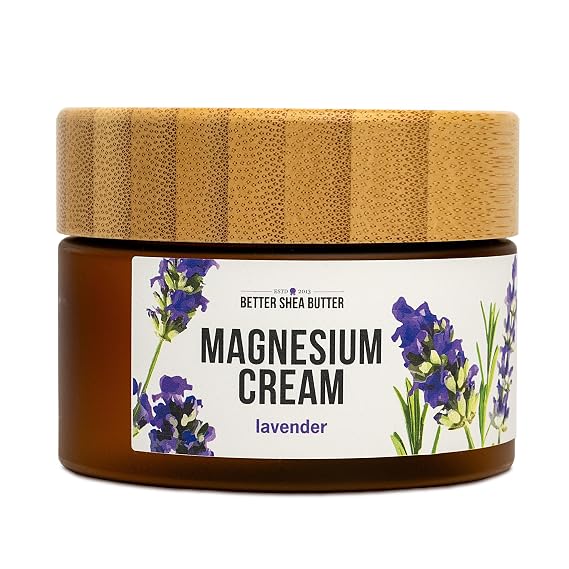 Better Shea Butter Magnesium Cream | Lavender | Relieves Leg Cramps and Muscle Tension | Night Lotion for Pregnancy, Kids and Baby | Handcrafted with Organic Ingredients