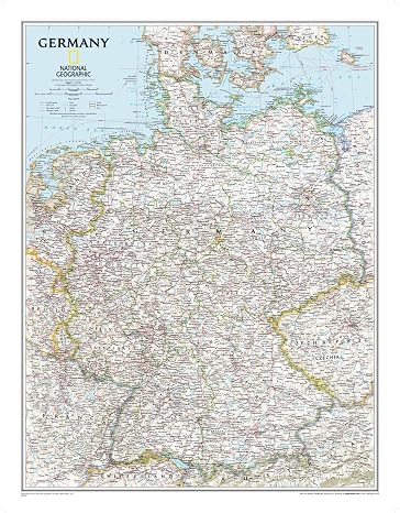 National Geographic Germany Wall Map - Classic (23.5 x 30.25 in) (National Geographic Reference Map)