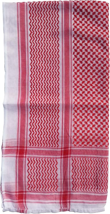 Red & White Keffiyeh Men's Muslim Arafat Scarf Shawl Turban Sorban Shawl Turban Sorban 47x47