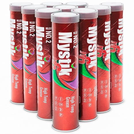 JT-6 High Temp Grease Tubes for Grease Gun, Multi Purpose Red Lithium Complex, NLGI 2, Wheel Bearing Grease, 14 oz, 10 Pack