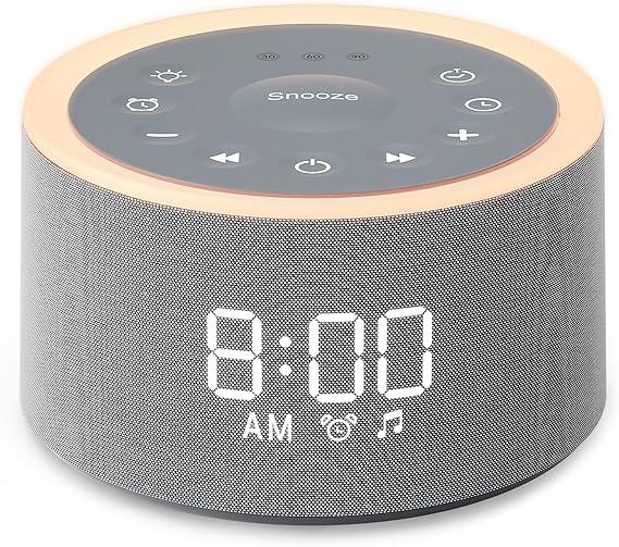 Dreamegg Classic D1+ White Noise Machine, 29 Kinds of Healing Sounds, Alarm Clock, Night Light, Earphone Compatible, Alarm & Loud Volume, Snooze Function