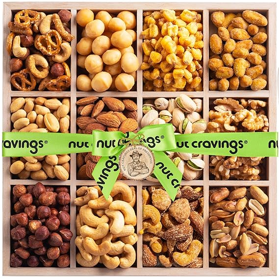 NUT CRAVINGS - Mixed Nuts Gift Basket (12 Assortments)