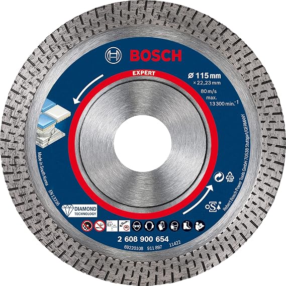 Bosch 1x EXPERT HardCeramic Elmas Kesme Diskleri (Sert fayanslar, Sert taş, Ø 115 mm, Aksesuar Küçük Avuç Taşlama Makinesi)