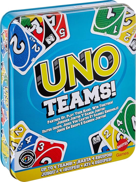 Mattel Games UNO Teams Card Game Ages 7+ 2-10 Players