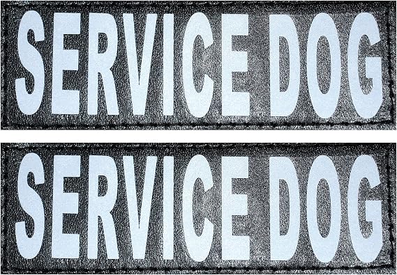 Doggie Stylz Set of 2 Reflective Service Dog Patches, Medium 4"x1.5"
