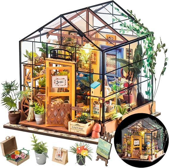 Rolife DIY Miniature Greenhouse Kits for Adults - Cathy's Flower House