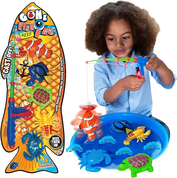 Gone Fishing - from Deluxebase. Novelty Fishing Game Bath Toys. Traditional Style Carnival Games for Kids. Educational Toys and Kids Party Favors.