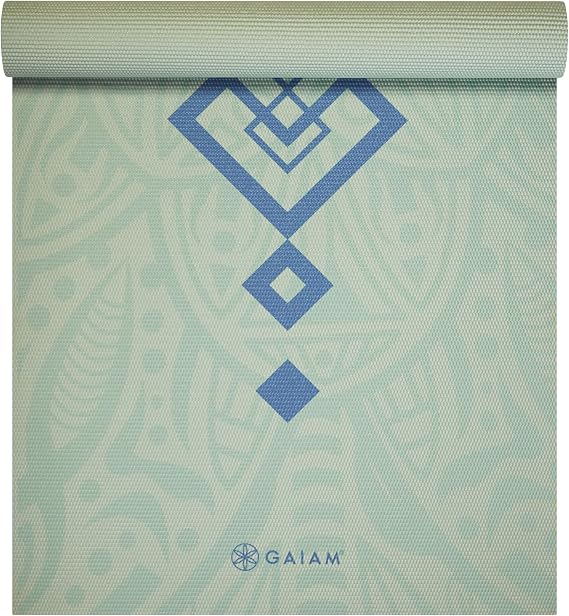 Gaiam Print Yoga Mat, Non Slip Exercise & Fitness Mat for All Types of Yoga, Pilates & Floor Exercises