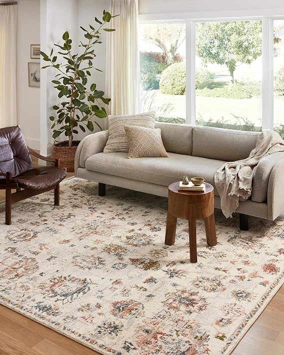 Loloi II Saban Ivory/Multi 6'-7" x 9'-3" Area Rug