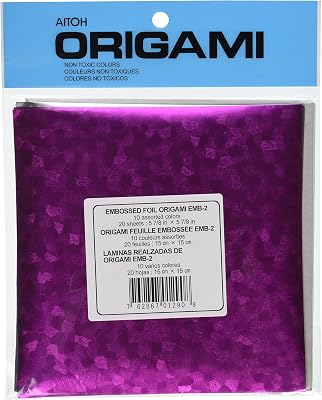 Aitoh Origami Paper 5.875X5.875 20Pkg, Embossed Foil