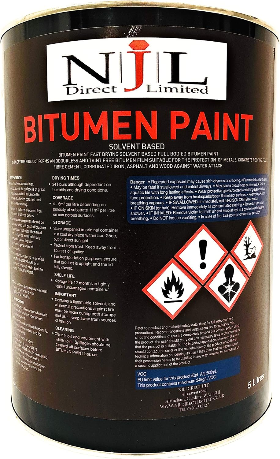 Njl Bitumen Paint Black 5L
