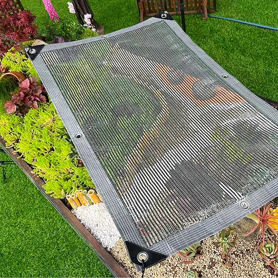 55% Aluminet Reflective Shade Cloth Aluminum Shade Net UV Protection & Cooling Netting Heat-reflecting Mesh Silver Solar Blocking Fabric for Greenhouse Gardens Patios Shelters Cars (3x4m)