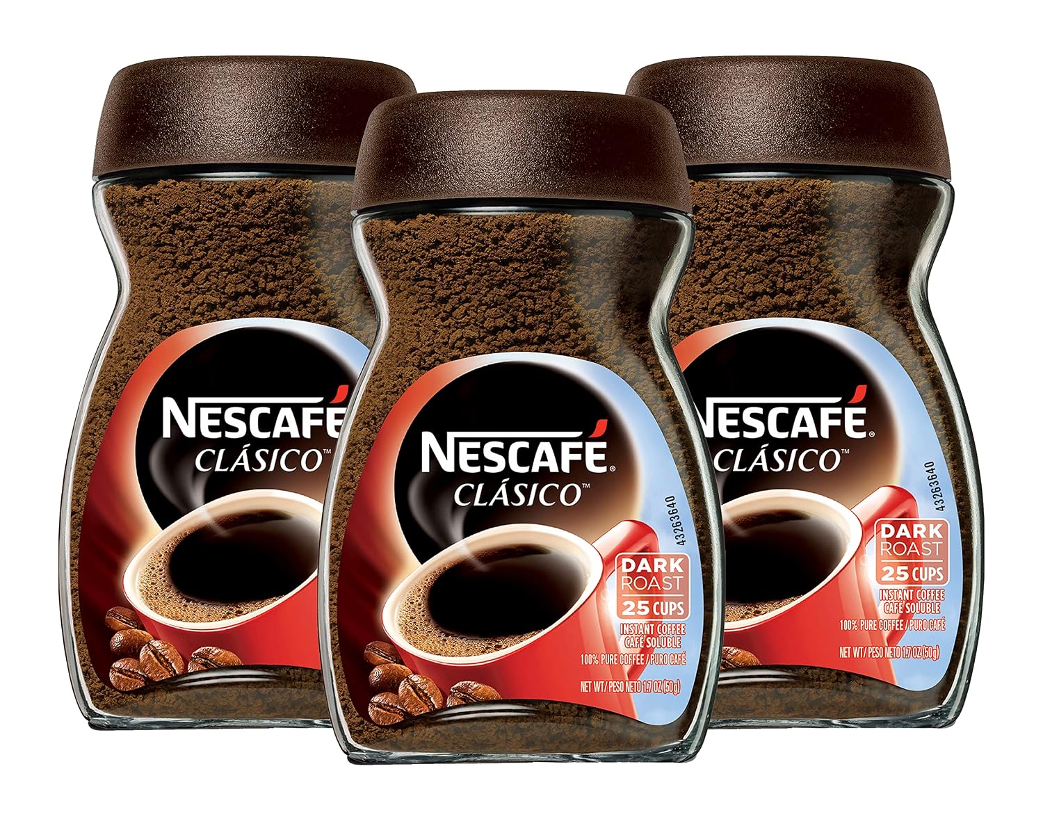 NESCAFE CLASICO Instant Coffee 1.7 oz. Jar Pack of 3