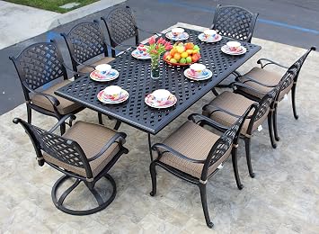Nassau 9 Piece Dining Set with 46''x86'' Rectangular Table