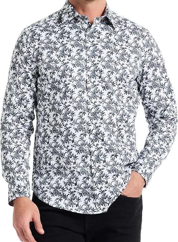 Robert Graham Mens Long Sleeve Patterned Button Down Shirt