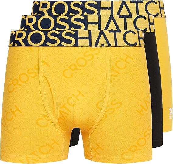 Crosshatch Mens Typan Boxer Shorts (Pack of 3) (L) (Yellow)