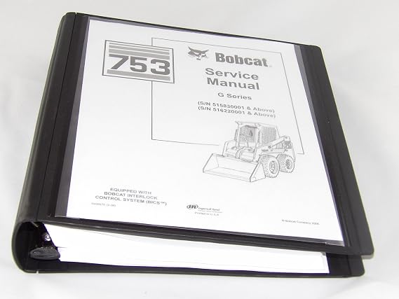 Service Repair workshop Manual Kit with Binder for Bobcat 753 753G Skid steer