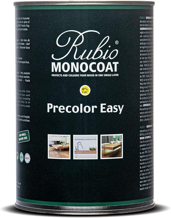 Rubio Monocoat Precolor Easy, Indoor Water-Based Wood Stain & Pre-Treatment, 200 ft2 - Vintage Brown | Quick-Dry, Eco-Friendly Pre-Color Bonding Stain for Indoor Use with Oil Plus 2C | 1 Liter