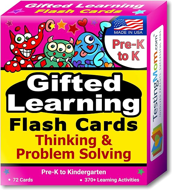 Gifted Learning Flash Cards Thinking & Problem-Solving for Pre-K Kindergarten Gifted and Talented Educational Toy Practice for CogAT Test, Iowa Test, NNAT, OLSAT, NYC Gifted