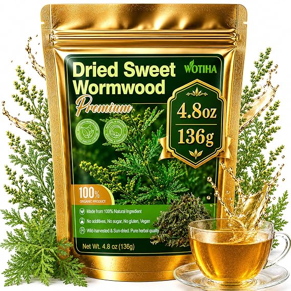 WOTIHA Sweet Wormwood Herb (Artemisia Annua) - 136g (4.8 oz) Premium Dried Loose Leaves for Herbal Tea & Aromatherapy