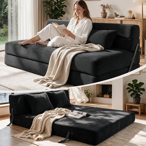 Convertible Sofa Bed,Loveseat Folding Floor Futon Sleeper Sofa Couch Bed
